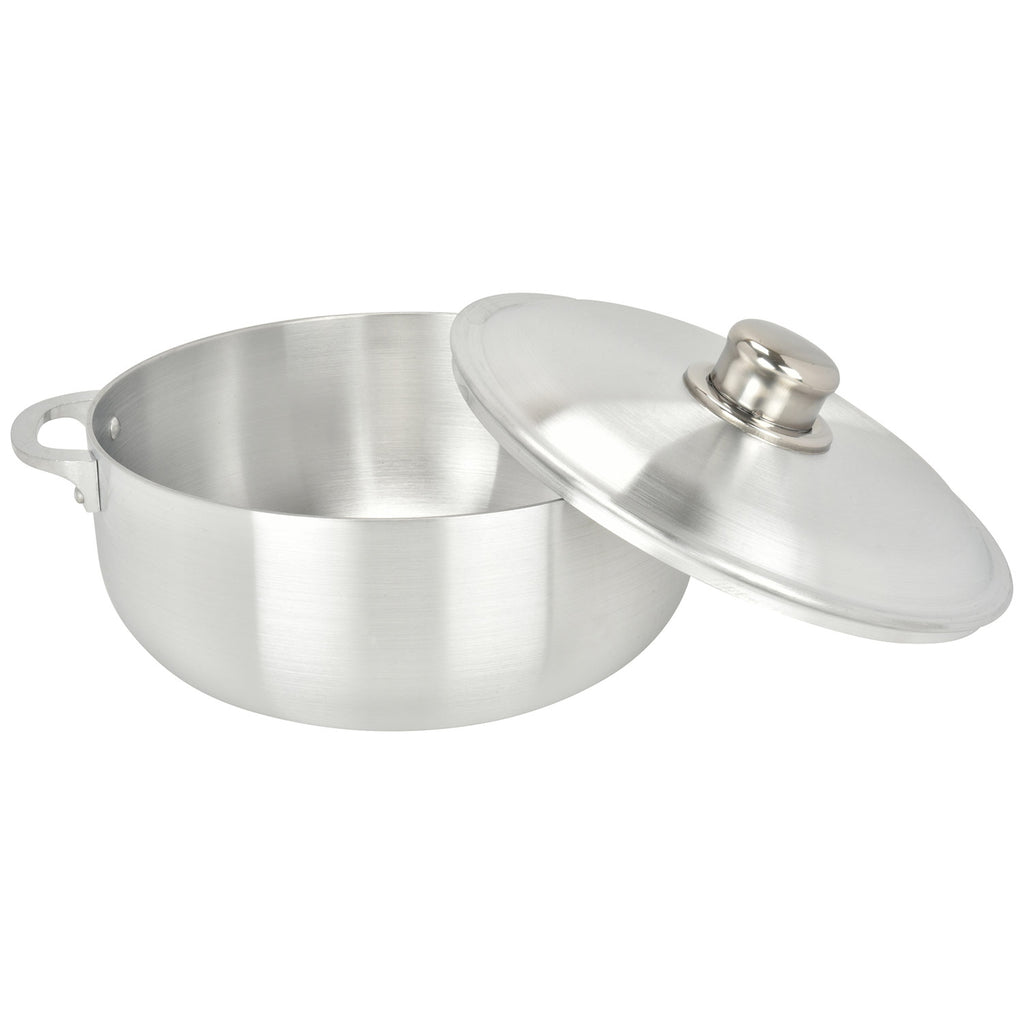 6 Pieces Polished Aluminum Calderos With Glass Lids - Pots & Pans