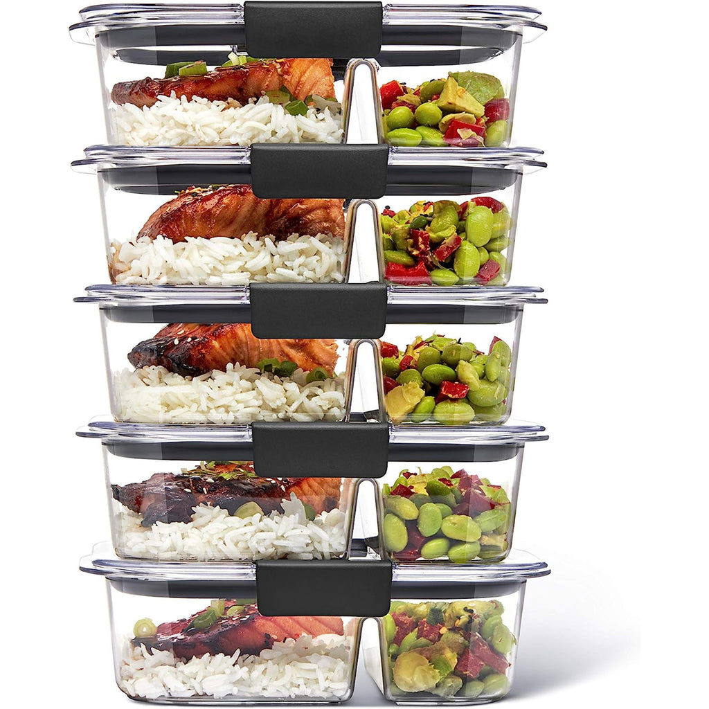 Rubbermaid Brilliance 10-Piece Plastic Meal Preparation Set with