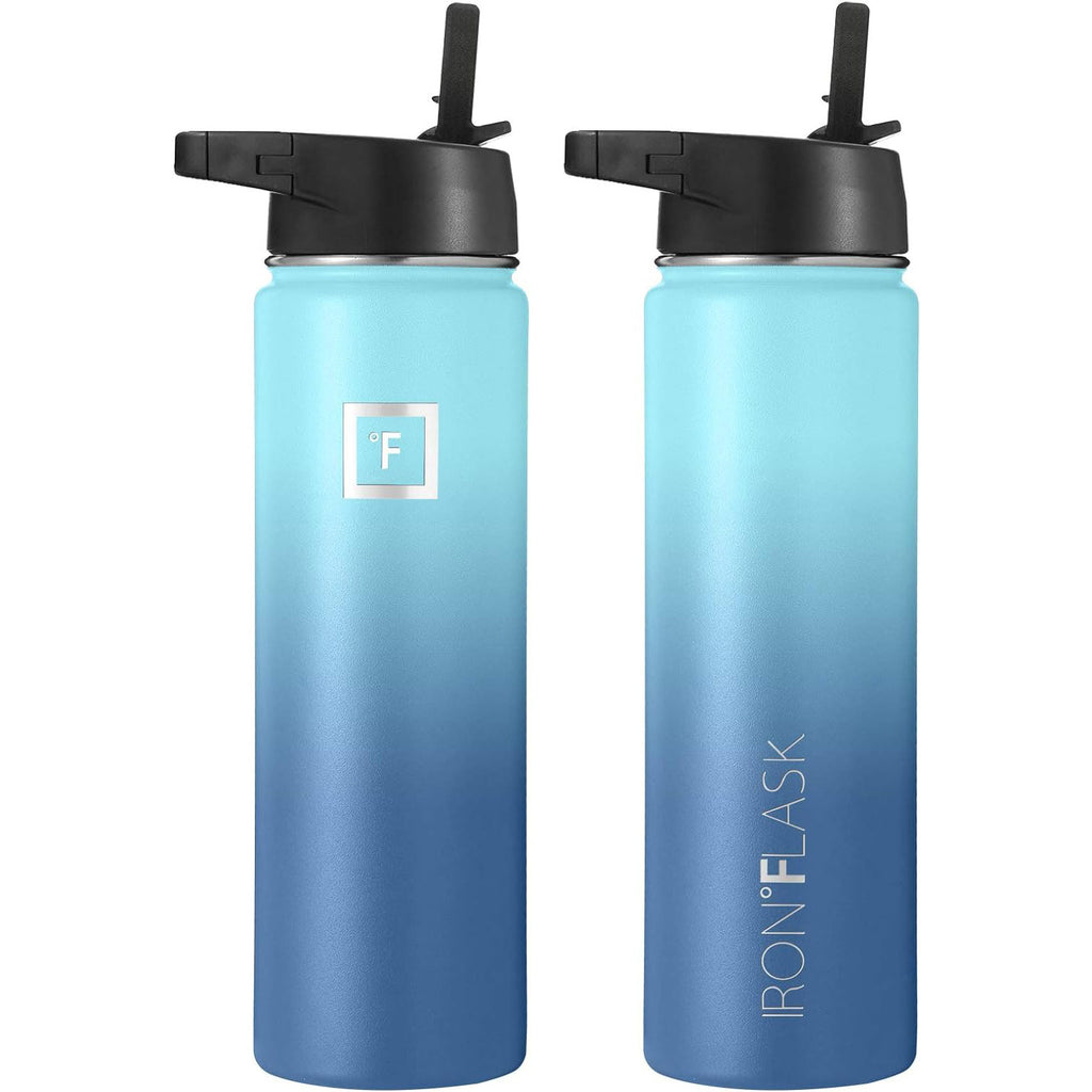 IRON °FLASK Sports Water Bottle - 20 Oz, 3 Lids (Spout Lid), Leak Proof,  Vacuum Insulated Stainless Steel, Hot Cold, Double Walled, Thermo Mug