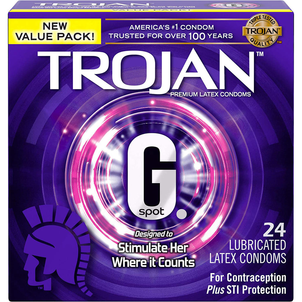 TROJAN G. Spot Premium Latex Lubricated Condoms, 24 Count ShopBobbys TROJAN G. Spot Premium Latex Lubricated Condoms, 24 Count ShopBobbys