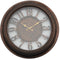 PREMIUS Industrial Digits Round Roped Wall Clock, Bronze, 15 Inches