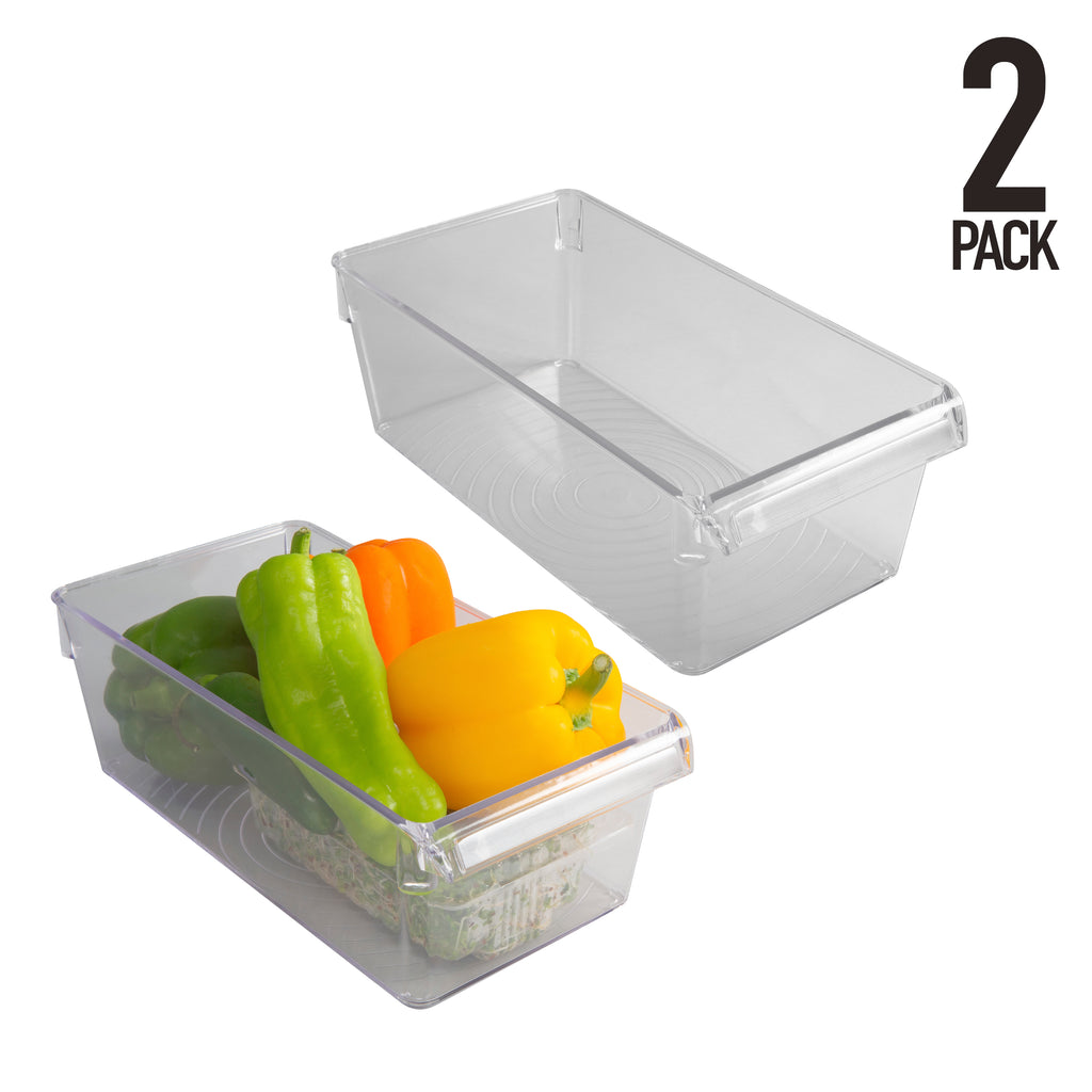 Kitchen Details 2 Pack Slim Refrigerator Storage Bins