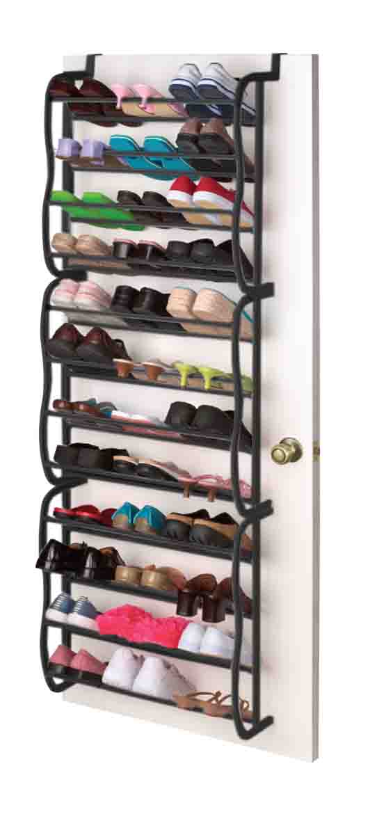 Home Basics 36 Pair Over the Door Steel Shoe Rack, Black – ShopBobbys