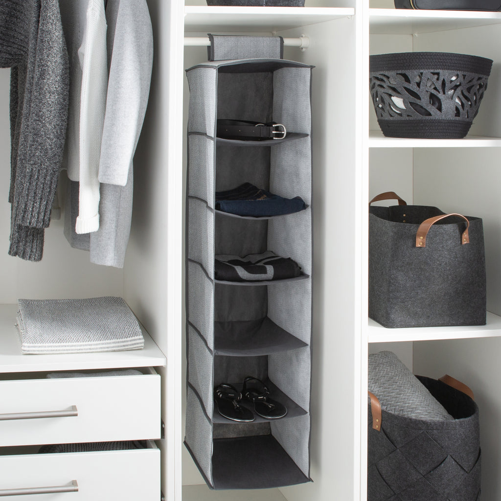 Simplify 6 Shelf Closet Organizer in Grey ShopBobbys