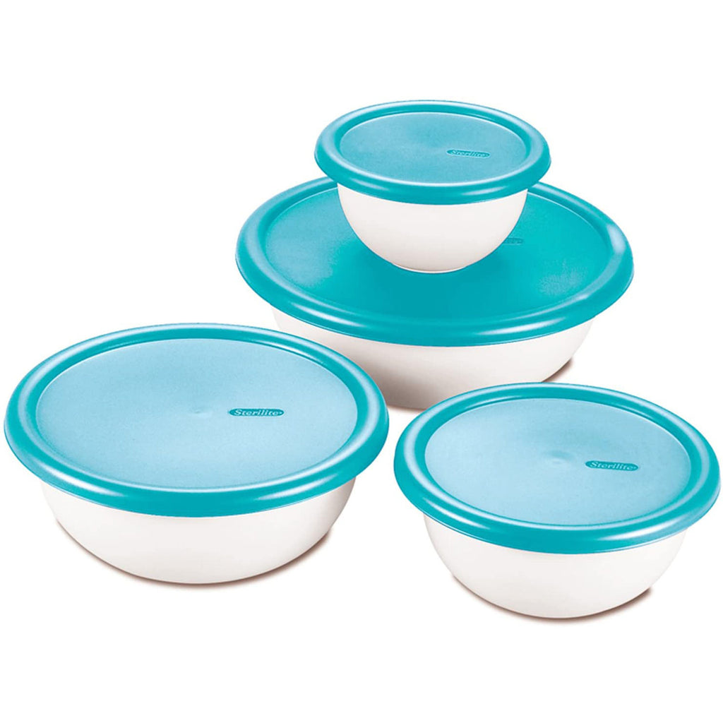 8 Piece Plastic Mixing Bowl Set with Lids - Lodging Kit Company