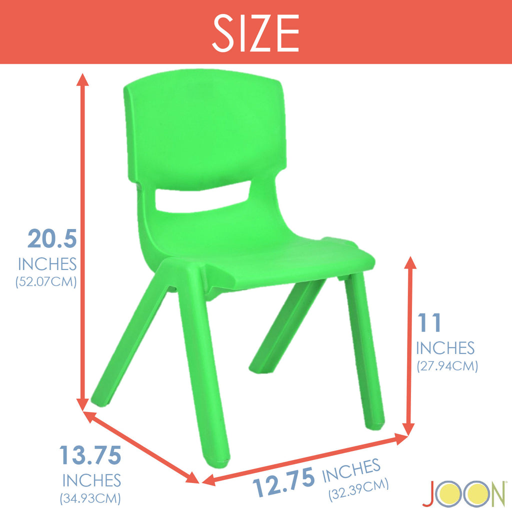 JOON Stackable Plastic Kids Learning Chairs, Dark Gray, 20.5x12.75X11 Inches, 2-Pack (Pack of 2) main image 1
