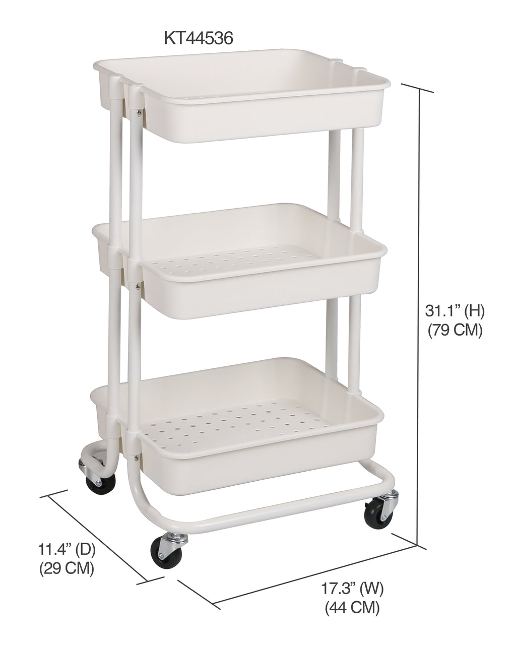 HomeStyles 3-Tier Rolling Cart