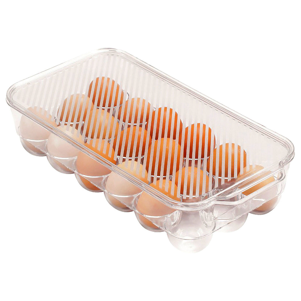 PREMIUS Stackable 18 Egg Holder Fridge Bin With Lid, Clear, 12.75x6.4x –  ShopBobbys