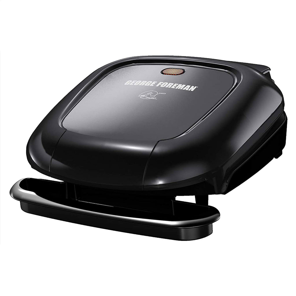 George Foreman 2-Serving Classic Plate Electric Indoor Grill and Panini  Press, Black , GR0040B 