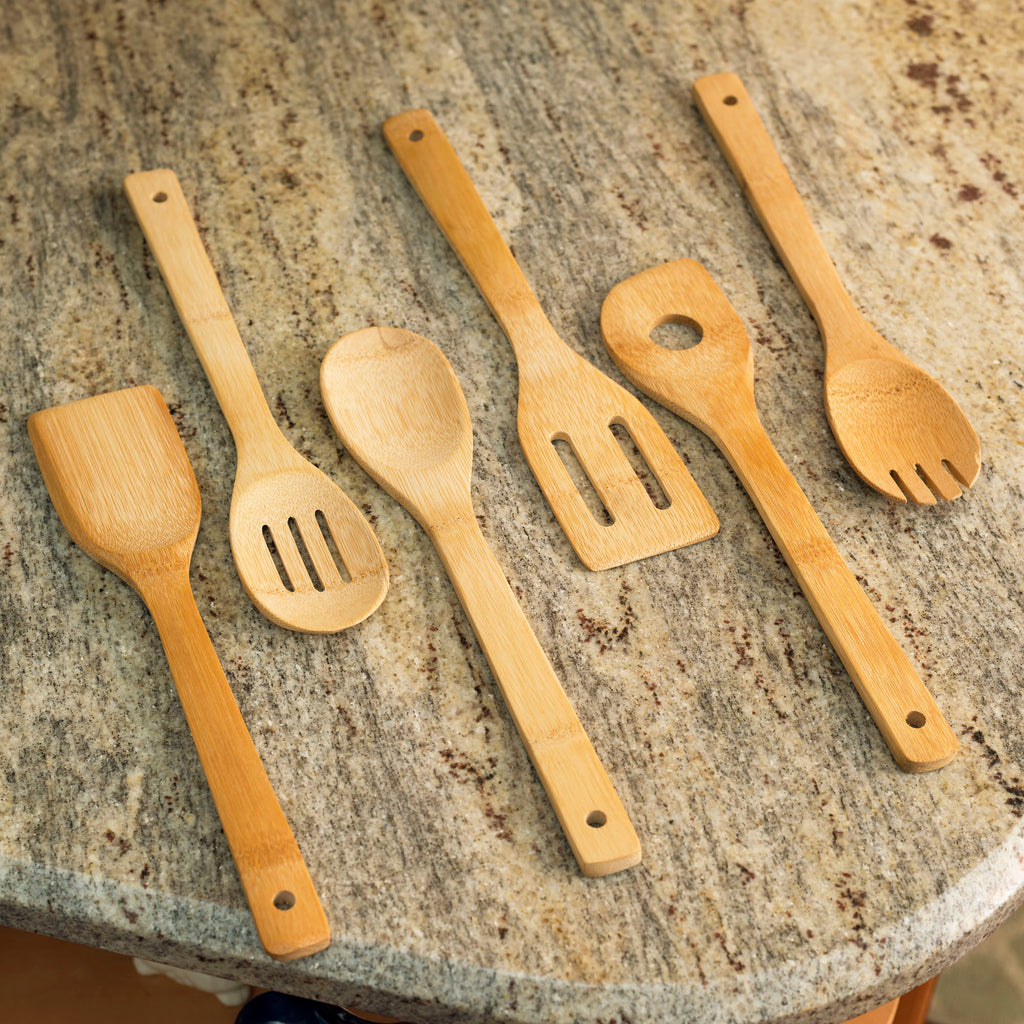 Wooden Cooking Utensils with Holder & Spoon Rest – Woodenhouse