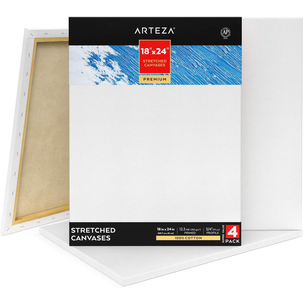 Stretched Canvases for Painting 8 Pack 8x10 Inch, 100% Cotton 12.3 oz  Triple Primed Painting Canvas, 3/4 Profile Acid-Free Paint Canvas Blank  Canvas