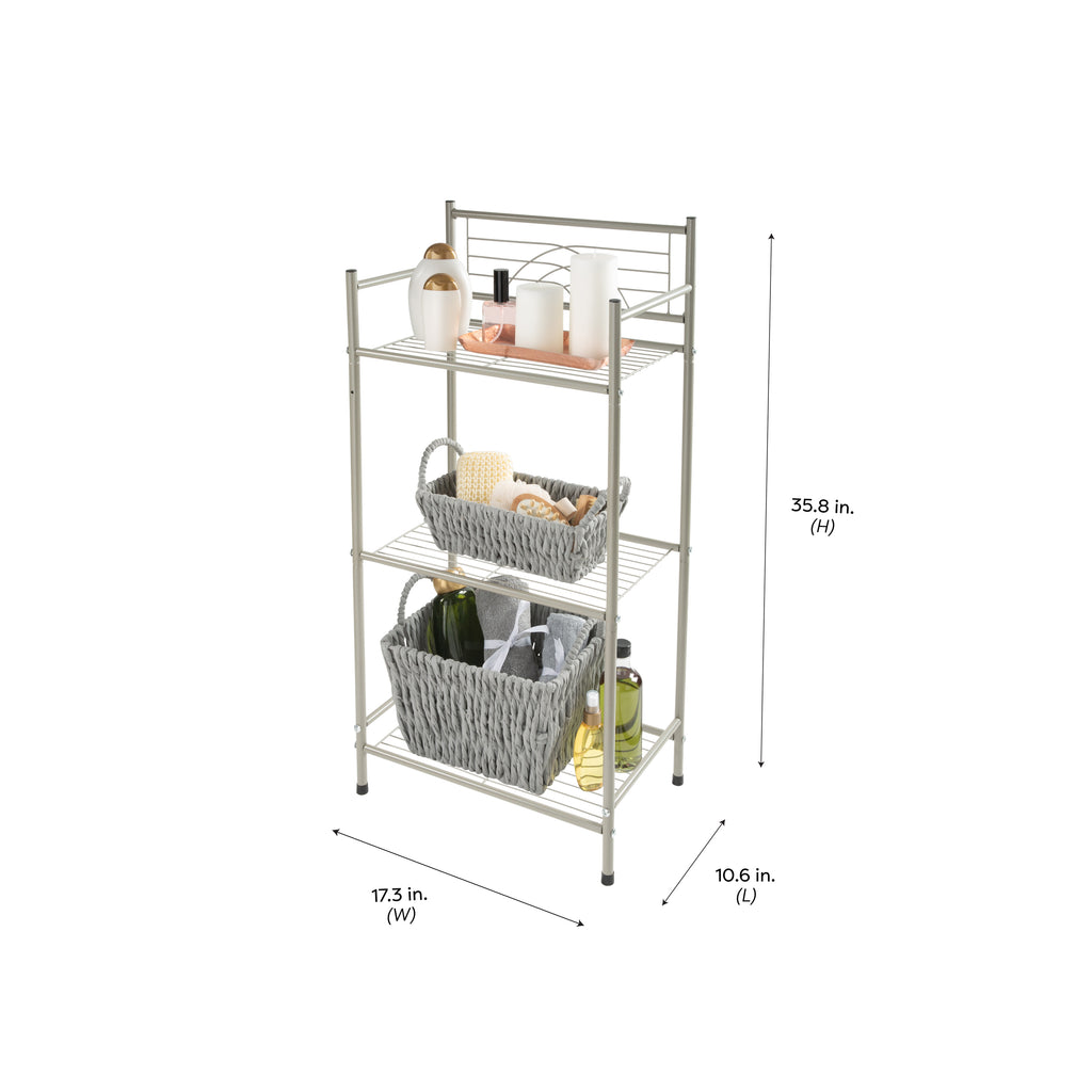 Bath Bliss 3 Tier Storage Shelf in Satin Nickel – ShopBobbys