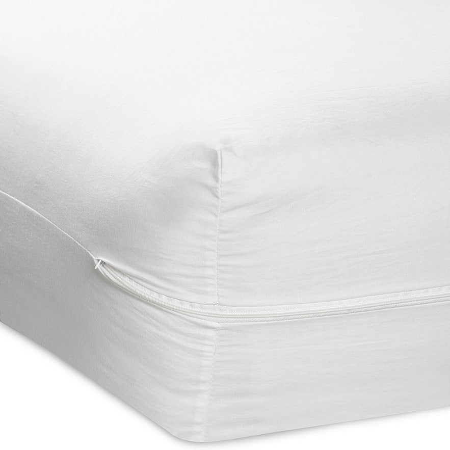 Better Home Zippered Fabric Mattress Cover White ShopBobbys