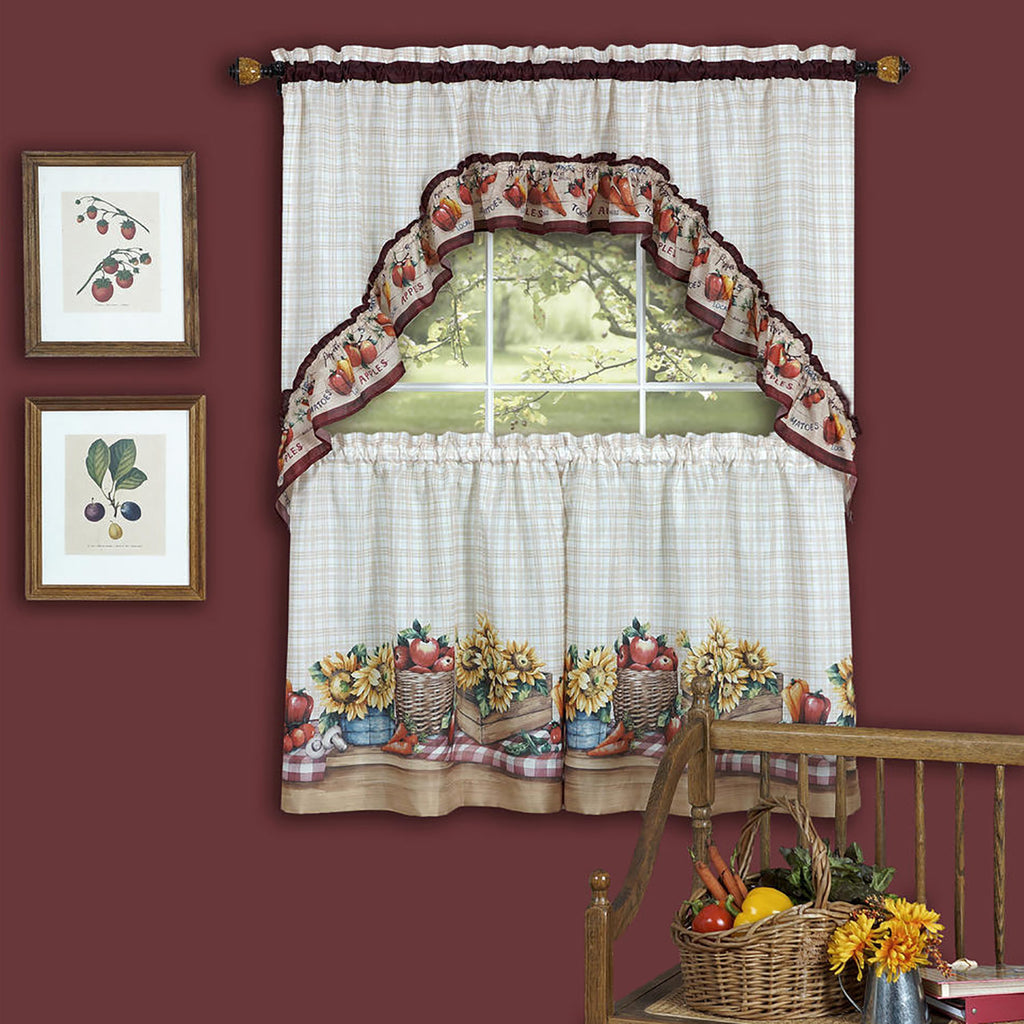 Eden Swag Tier Kitchen Window Curtains