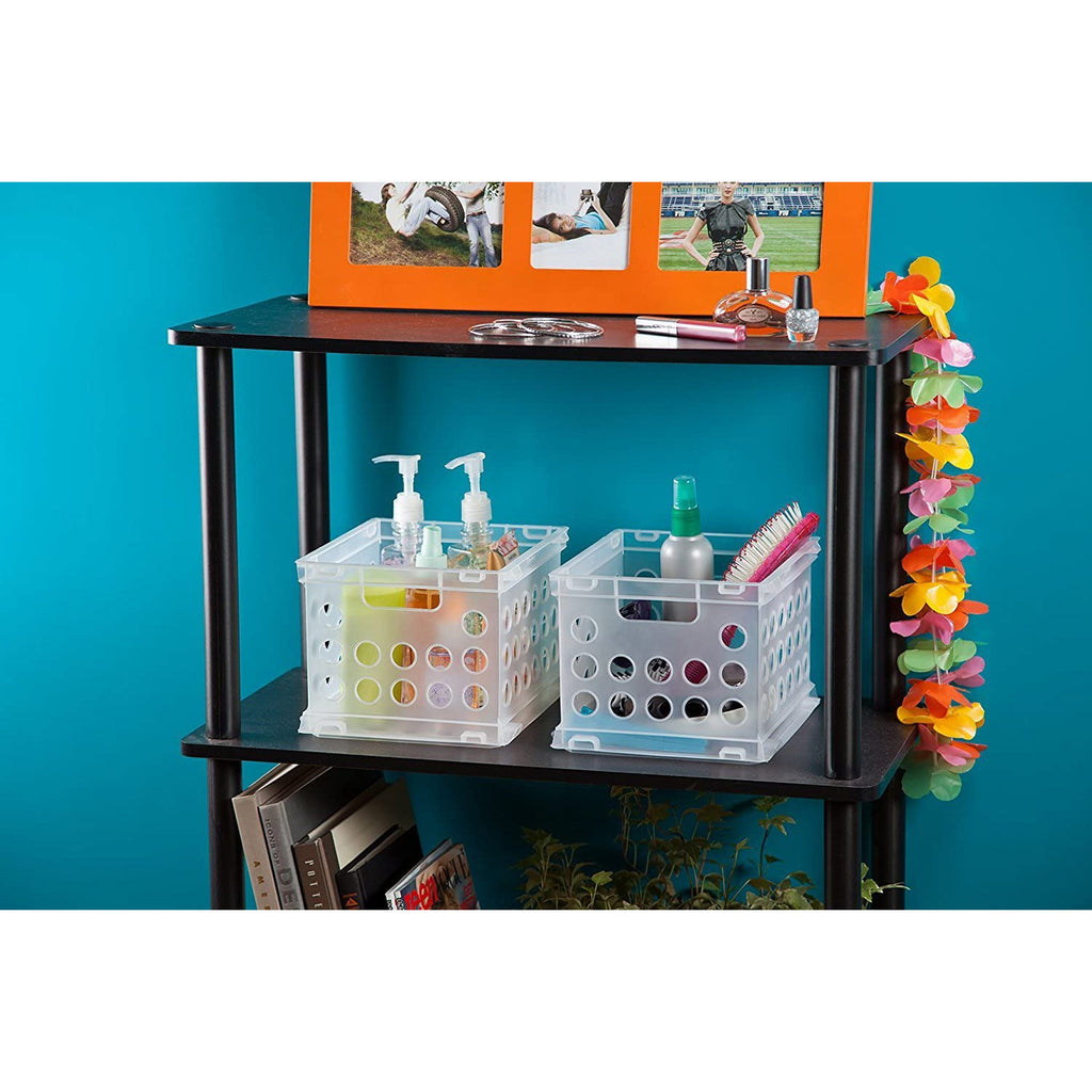 Sterilite Mini Crate Stackable Plastic Storage Bin Organizer w