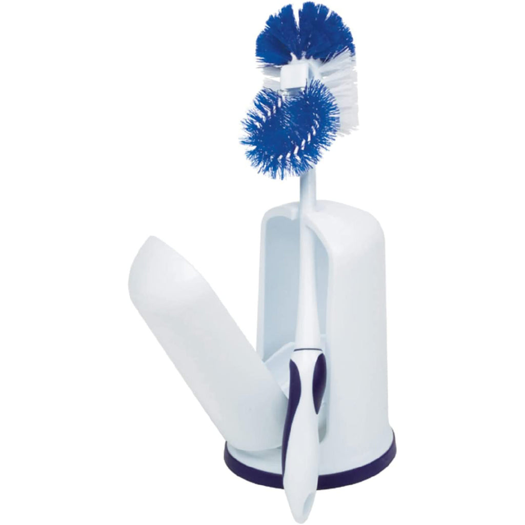 Rubbermaid Comfort Grip Toilet Bowl Brush and Caddy Set, White