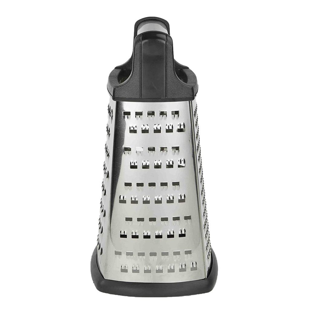 Home Basics Heavy Weight 6 Sided Stainless Steel Cheese Grater with  Non-Skid Rubber Base, Black, FOOD PREP