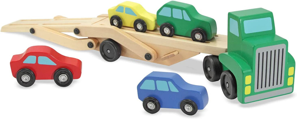 Wooden car deals transporter toy