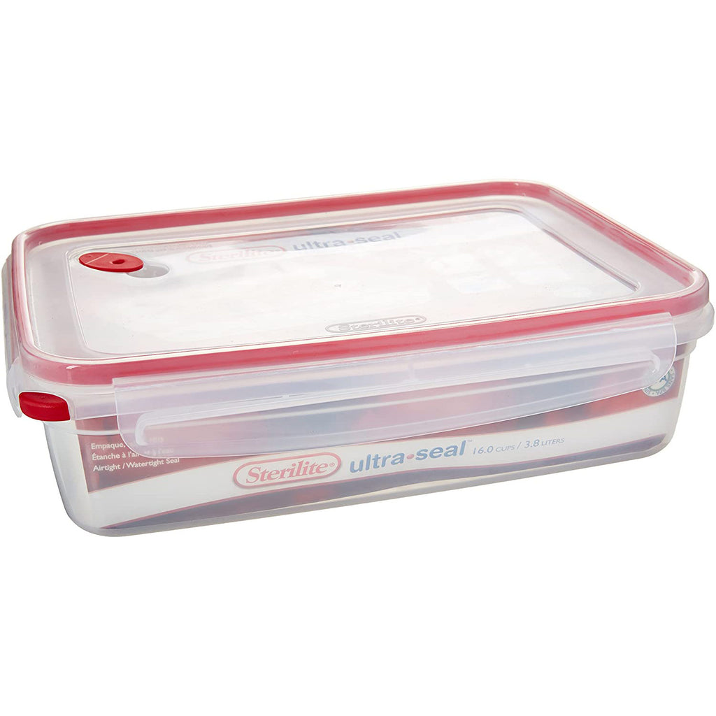 Rubbermaid Lock-Its Square Food Storage Container with Easy Find Lid, 14  Cup, Racer Red