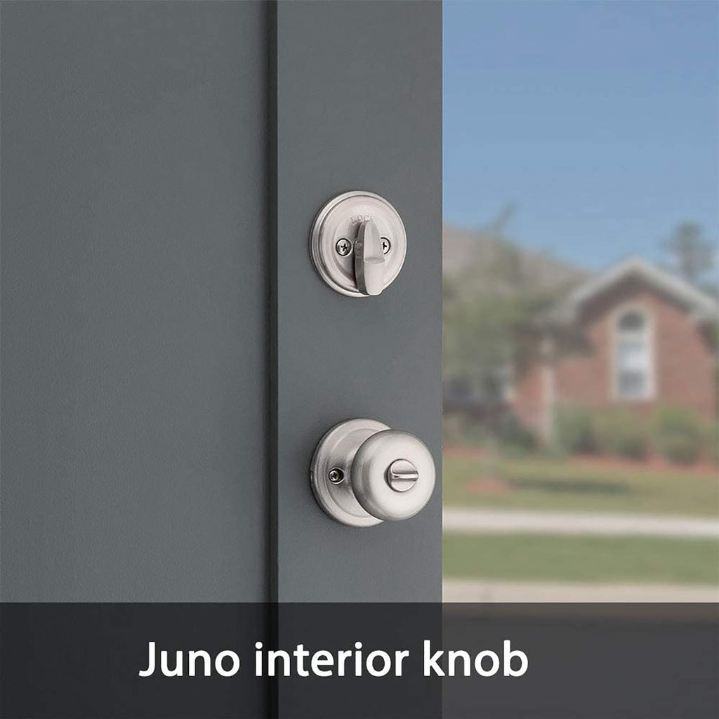 Kwikset Montara Single Cylinder Satin Nickel Handleset With Juno Entry Knob Featuring Smartkey
