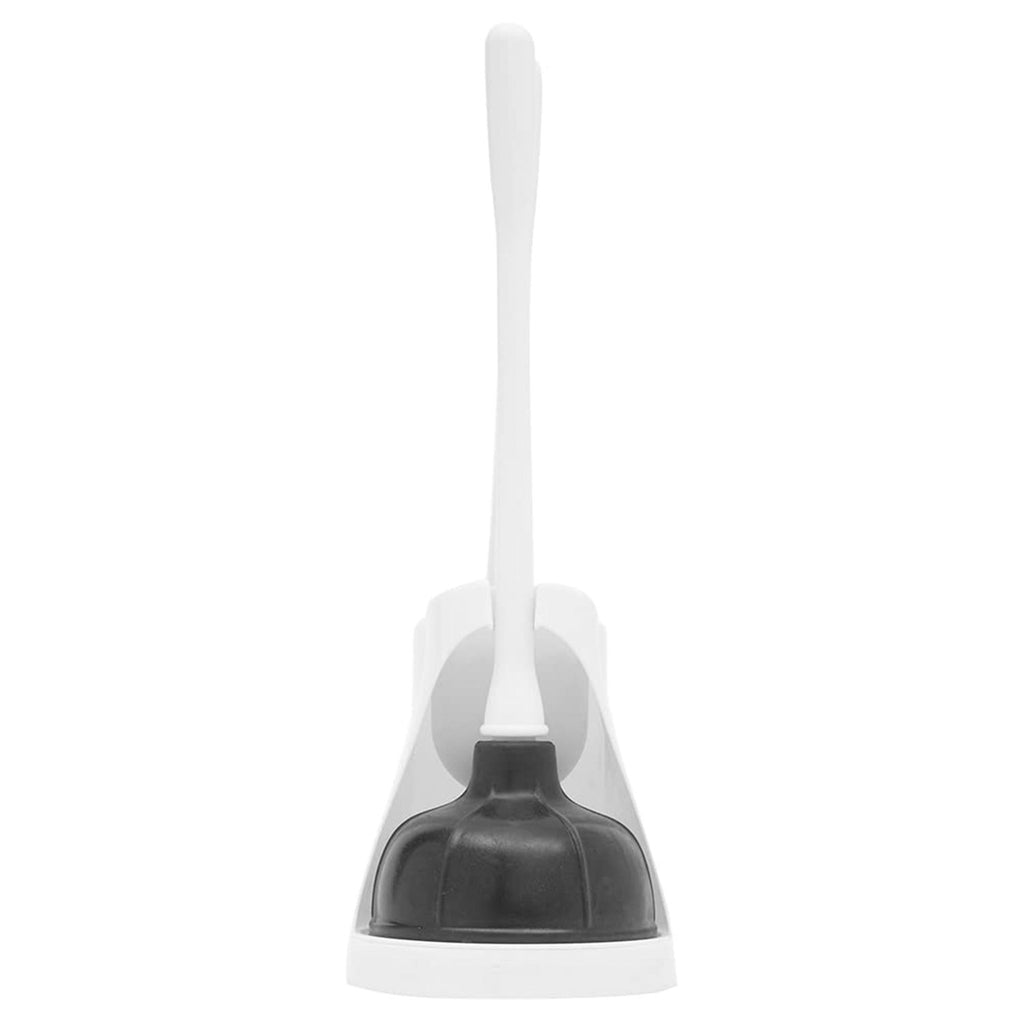 Una Plastic Toilet Bowl Brush and Plunger Combo Set, White – iDesign