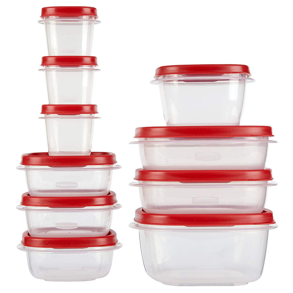 Rubbermaid Easy Find Lids Food Storage Containers, Red-Clear, 18 Piece –  ShopBobbys