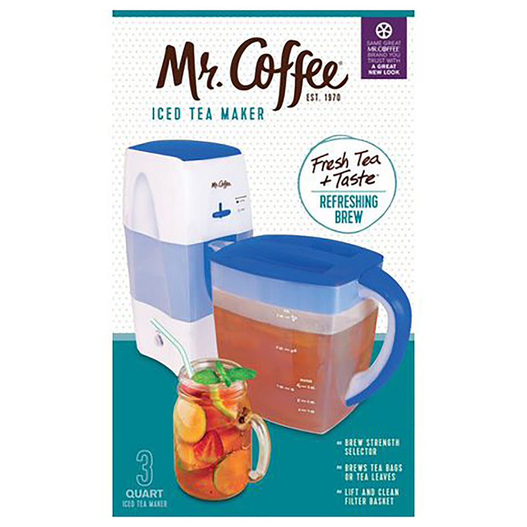 Mr. Coffee Ice Tea Maker with Brewing Strength, Blue, 3 Quarts – ShopBobbys
