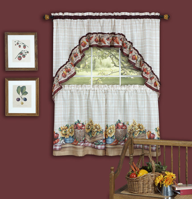 Eden Swag Tier Kitchen Window Curtains