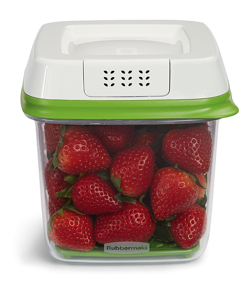 Rubbermaid FreshWorks Saver, Medium Produce Storage Containers, 2-Pack, 7.2  Cup, Clear