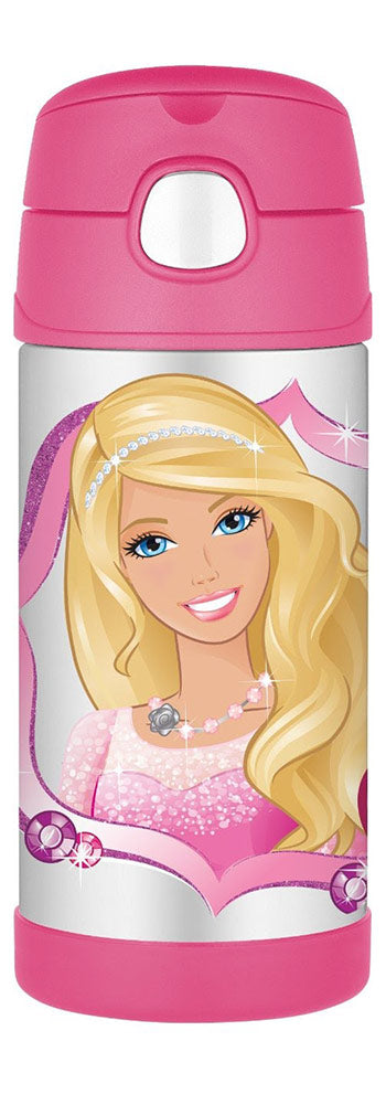 Thermos Barbie Funtainer Bottle With Straw, Pink, 12 Ounces – ShopBobbys