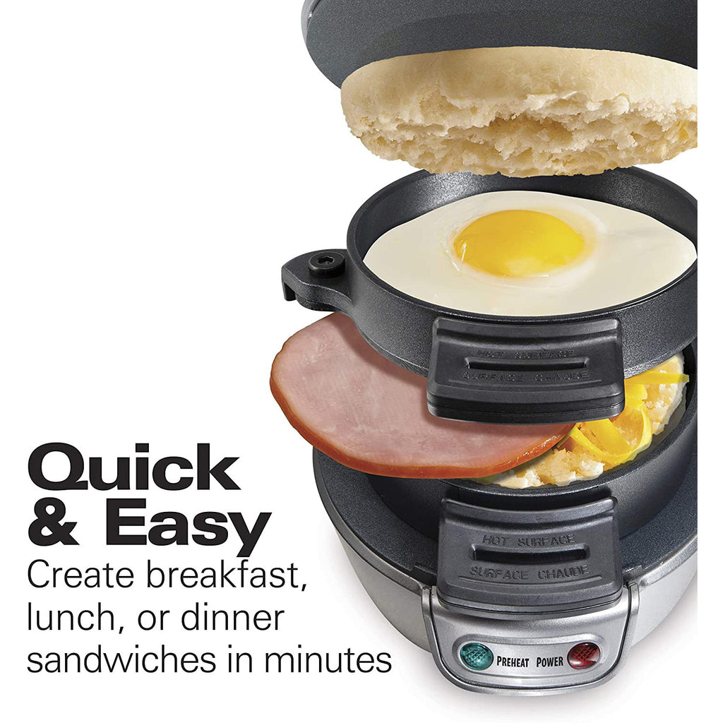 Hamilton Beach Breakfast Sandwich Maker, Gray 25475 