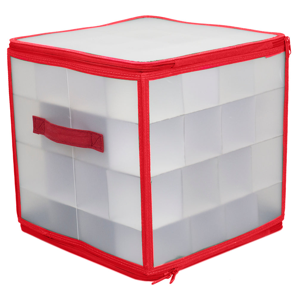 Simplify 27 Count Stackable Christmas Ornament Storage Box - Red