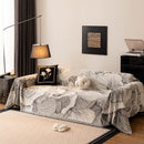 3 of 24:Modern Chenille Sofa Throw Cover, Oversized Floral Abstract Botanical Couch Protector 