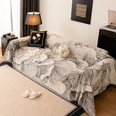4 of 24:Modern Chenille Sofa Throw Cover, Oversized Floral Abstract Botanical Couch Protector 