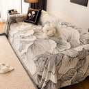 18 of 24:Modern Chenille Sofa Throw Cover, Oversized Floral Abstract Botanical Couch Protector 