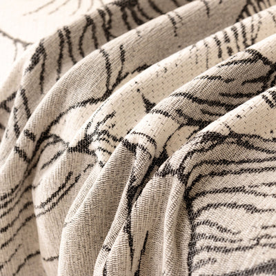 11 of 24:Modern Chenille Sofa Throw Cover, Oversized Floral Abstract Botanical Couch Protector 