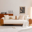 23 of 27:Quilted Velvet Sofa Cover, Thick Padded Couch Protector with Raised Geometric Texture 
