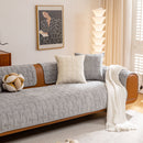 4 of 27:Quilted Velvet Sofa Cover, Thick Padded Couch Protector with Raised Geometric Texture 