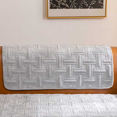 19 of 27:Quilted Velvet Sofa Cover, Thick Padded Couch Protector with Raised Geometric Texture 