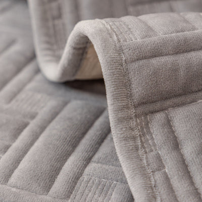 20 of 27:Quilted Velvet Sofa Cover, Thick Padded Couch Protector with Raised Geometric Texture 