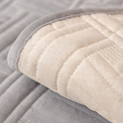 21 of 27:Quilted Velvet Sofa Cover, Thick Padded Couch Protector with Raised Geometric Texture 