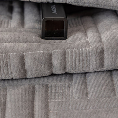 22 of 27:Quilted Velvet Sofa Cover, Thick Padded Couch Protector with Raised Geometric Texture 