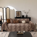 26 of 26:Leopard Print Flannel Sofa Throw Cover, Soft Couch Protector for Pets, Kids & Home 