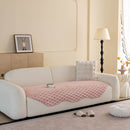 21 of 24:Faux Rabbit Fur Sofa Topper, Plush Non-Slip Couch Protector Cover for Pets & Kids 