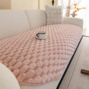 19 of 24:Faux Rabbit Fur Sofa Topper, Plush Non-Slip Couch Protector Cover for Pets & Kids 