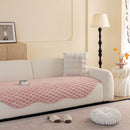 18 of 24:Faux Rabbit Fur Sofa Topper, Plush Non-Slip Couch Protector Cover for Pets & Kids 