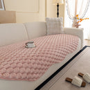 14 of 24:Faux Rabbit Fur Sofa Topper, Plush Non-Slip Couch Protector Cover for Pets & Kids 
