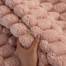 11 of 24:Faux Rabbit Fur Sofa Topper, Plush Non-Slip Couch Protector Cover for Pets & Kids 