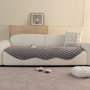 24 of 24:Faux Rabbit Fur Sofa Topper, Plush Non-Slip Couch Protector Cover for Pets & Kids 