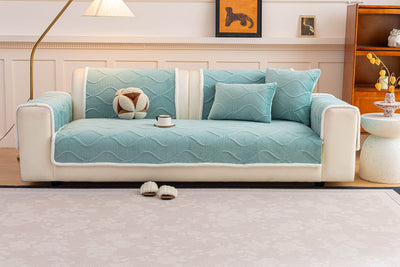 36 of 47:Thickened Crystal Velvet Sofa Cover, Non-Slip Quilted Couch Protector for Pets & Kids 